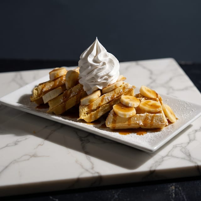 Heartland Waffle with Bananas.