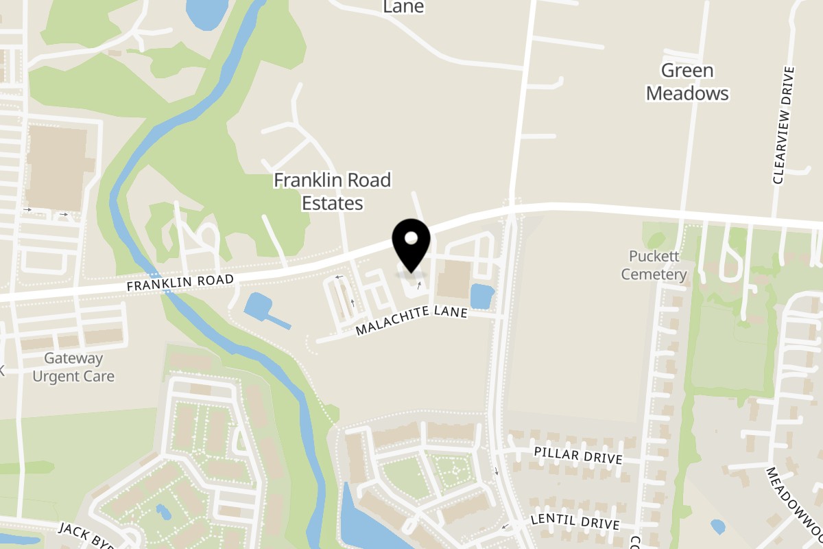Map showing the location of The Three Mothers Cuisine & Bakery Franklin Rd on 5131 Franklin Rd in Murfreesboro
